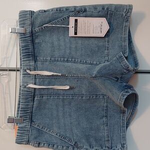 Du/er, High Rise, Performance Denim Harbour Short, Coastal, sz M, 4" inseam